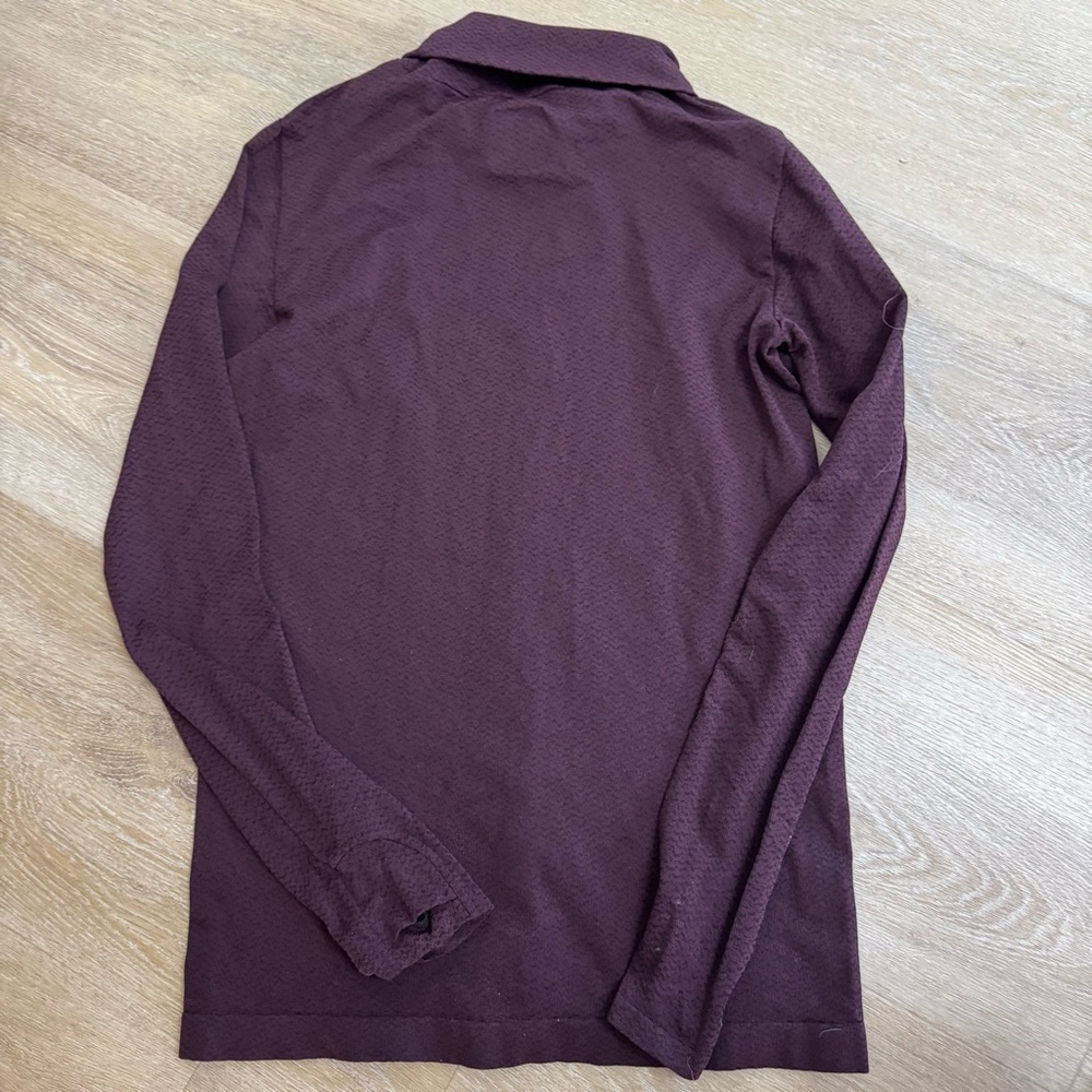 Athleta Maroon Patterned Turtleneck - image 4